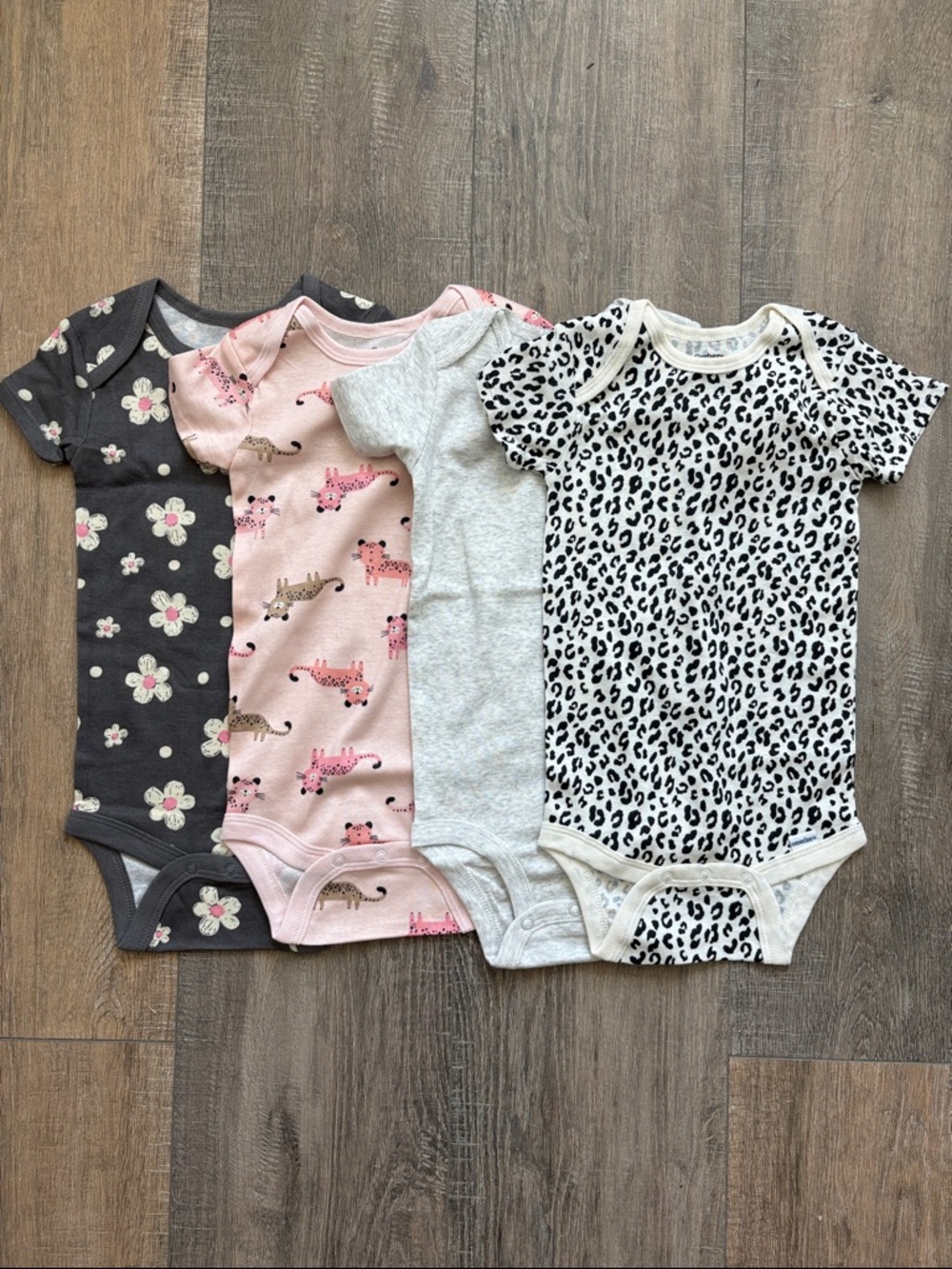 Gerber Baby One-Piece Bodysuits - Gray, Pink, White, Black